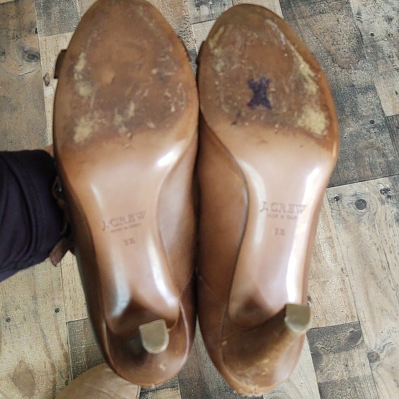 J.Crew buckle strap leather high heels size 8 1/2 - Picture 9 of 13